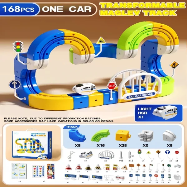 Magic Magnetic Tracks Building Blocks Set, 2025 Interactive STEM Toy for Kids, DIY Assembly Educational Gift
