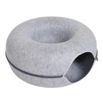 B-Tunnel Donut Cat Bed Interactive Tunnel Pet Felt Indoor Toys Cats House Kitten Training Toy Cat Kennel Cat Accessories