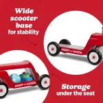 Scoot 2 Scooter for Kids Ages 1-4, Blue/Red/Pink, Durable 4-Wheel Ride-On Toy with Flip Deck